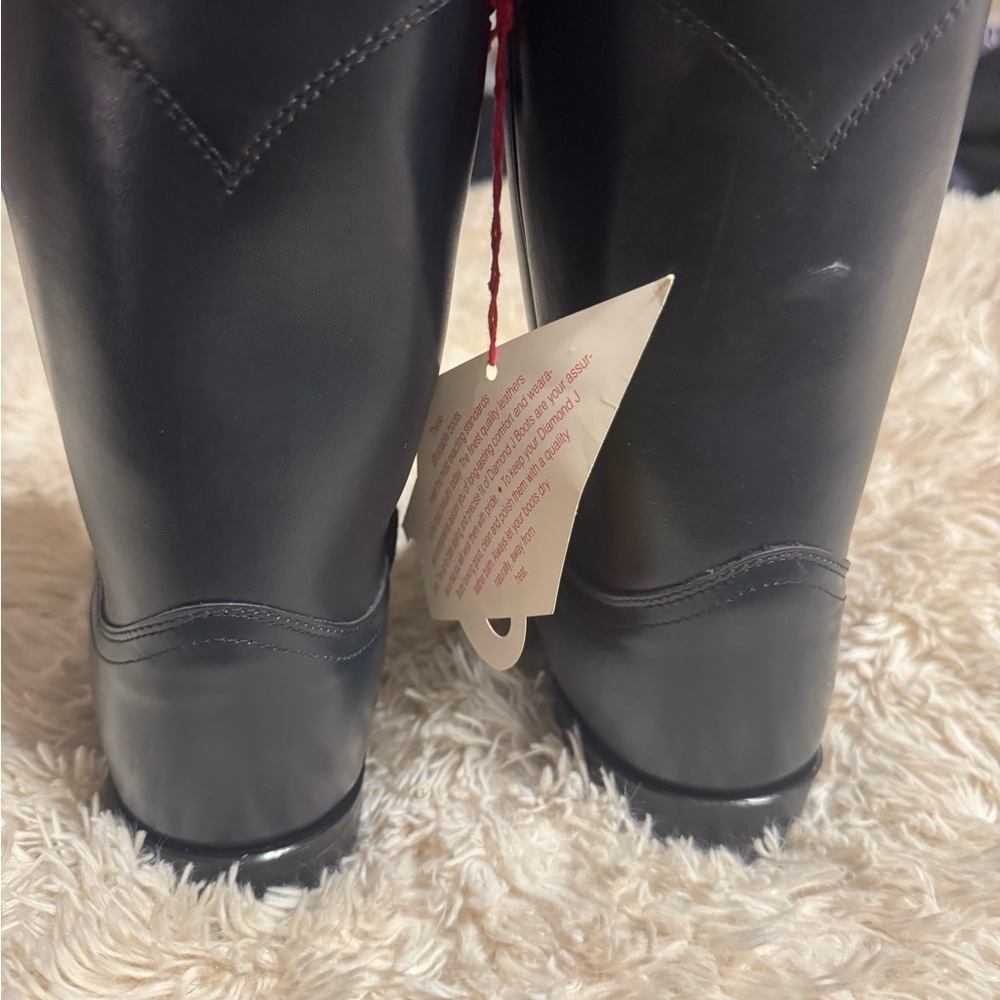 Justin Boots Navy Leather Men's Boots - Picture 7 of 8